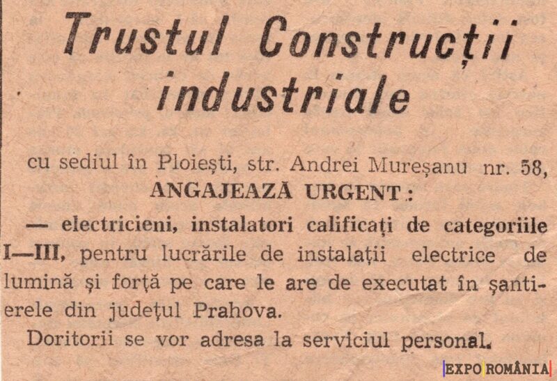 Angajare electricieni în Prahova