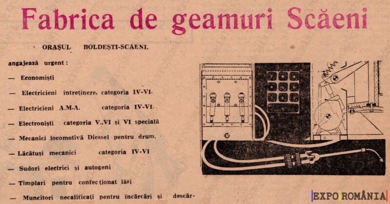 Recrutare la Fabrica de geamuri Scăeni
