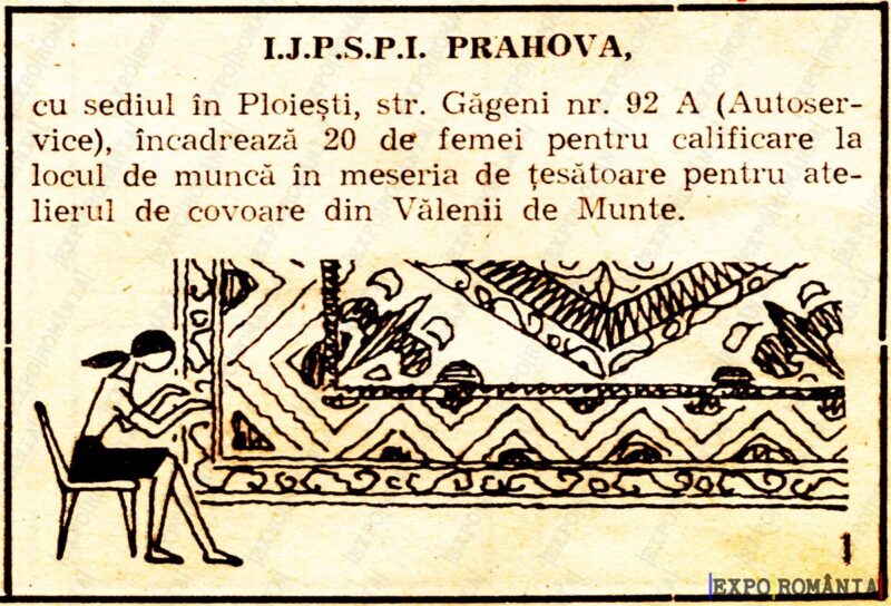 Încadrare pentru meseria de țesătoare în Prahova