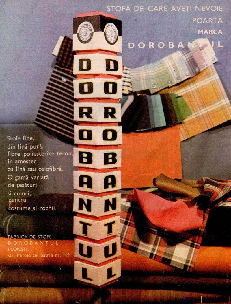 Reclama pentru stofa Dorobanțul