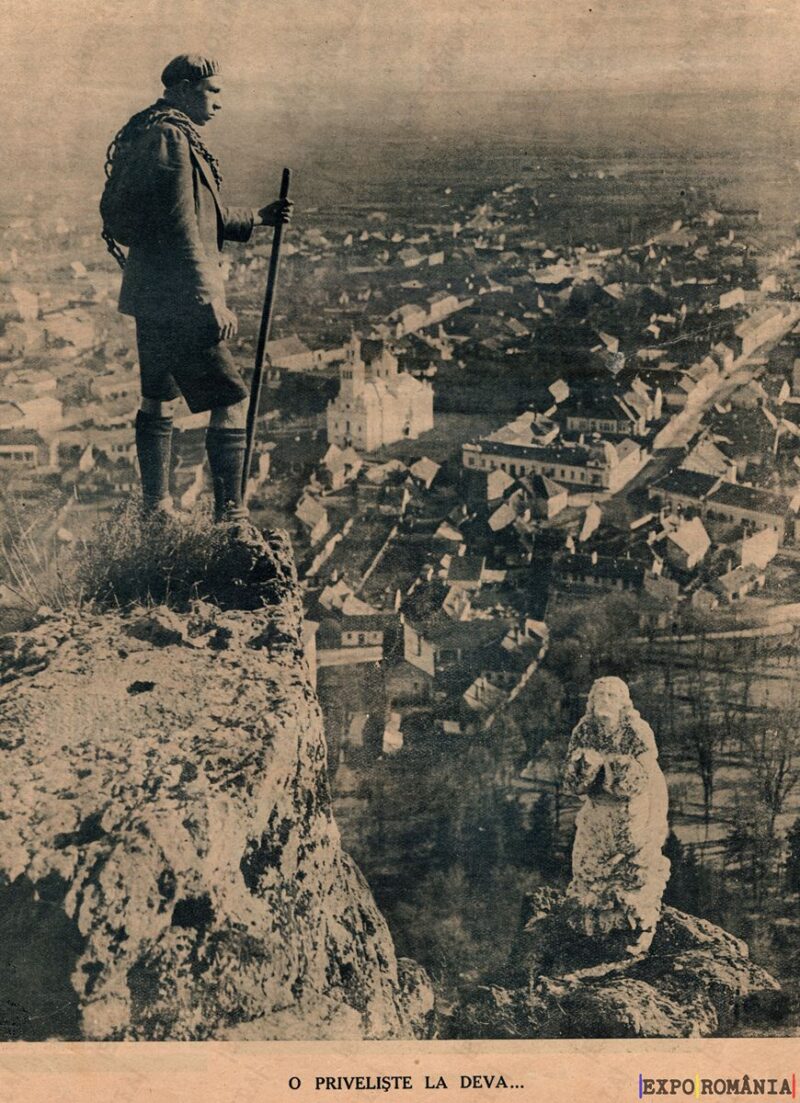 Turism Drumeție Hunedoara Deva Bărbat cu Rucsac - Anii '30