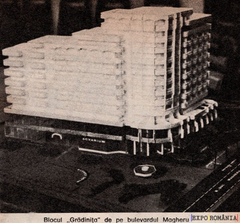 București Macheta Blocul Grădiniță Bulevardul Magheru - Anii '60