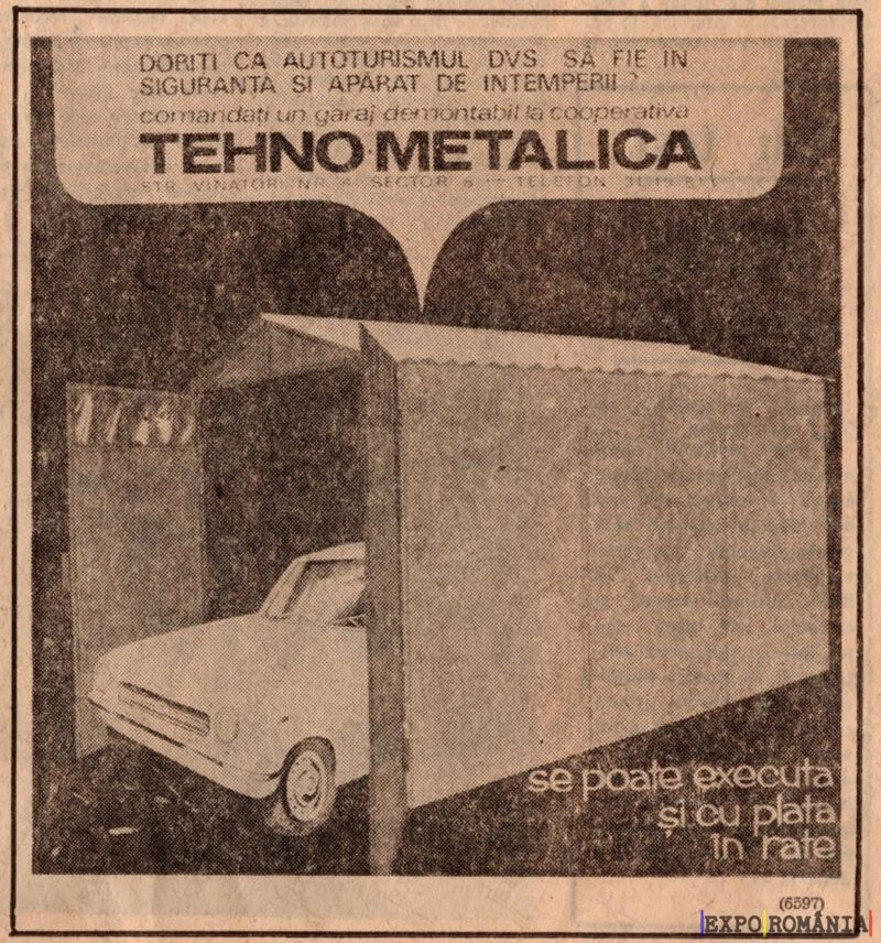 Reclamă Tehnometalica Garaje