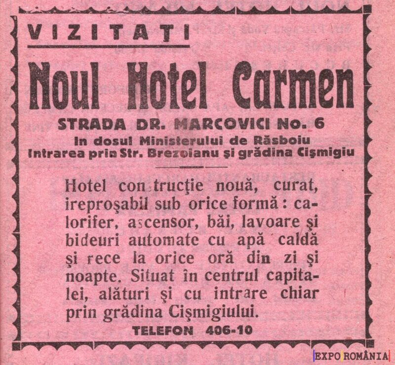 Reclamă Hotel Carmen