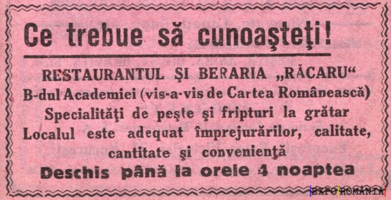 Reclamă Restaurant Racaru