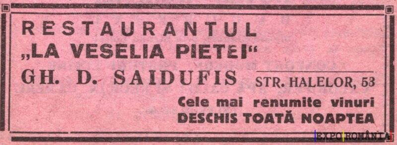 Reclamă Restaurant Veselia Pietei